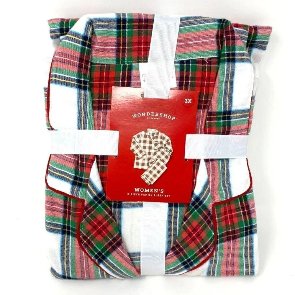 Target Wondershop Women's Holiday Flannel Family Pajama Set - 3X Tartan Plaid - Picture 2 of 5